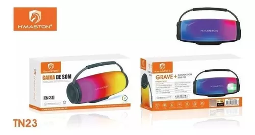 Caixa De Som Led Rgb Bluetooth 5.1 Resist Água H Maston Tn23
